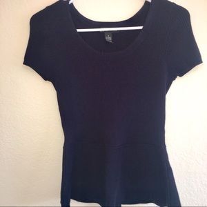 Navy blue peplum top